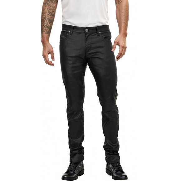 Ethanol,Men's Black Faux Leather Pants, Sz.32 - Picture 1 of 5
